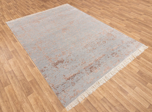 8X10 Rug Modern Handmade Wool Rug by Women Artisans #1577 (242x300 Cms.)
