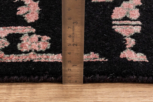 9x12 Handmade Black Modern Decorative Rug in Wool & Silk 9X12 Rug #1746 (275x365 Cms.)