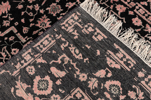 9x12 Handmade Black Modern Decorative Rug in Wool & Silk 9X12 Rug #1746 (275x365 Cms.)