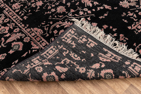 9x12 Handmade Black Modern Decorative Rug in Wool & Silk 9X12 Rug #1746 (275x365 Cms.)