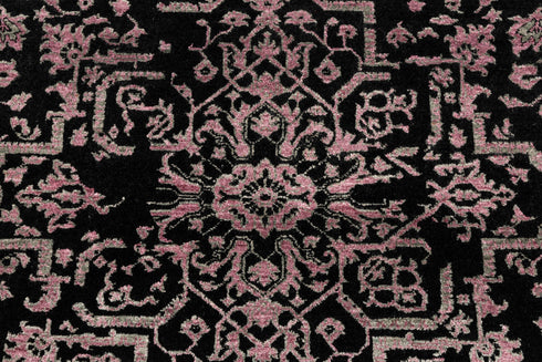 8X10 Rug Black Pink Modern Soft Pile Rug Transitional Rug Wool & Silk Rug #1911 (242x300 Cms.)