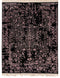 8X10 Rug Black Pink Modern Soft Pile Rug Transitional Rug Wool & Silk Rug #1911 (242x300 Cms.)