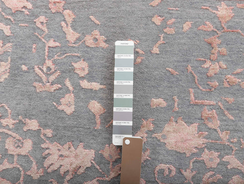 8x10 Modern  Wool Silk Gray Rug #2546(242x300 Cms.)