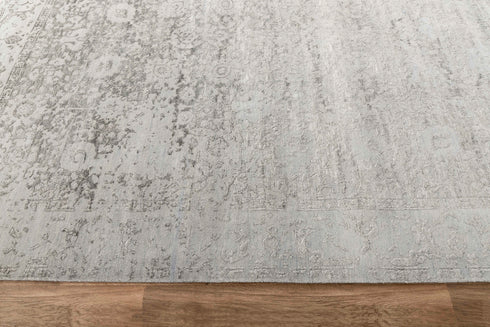 8x10 Rug Grey Charcoal Handmade Rug , Soft Wool & Silk Rug #2865