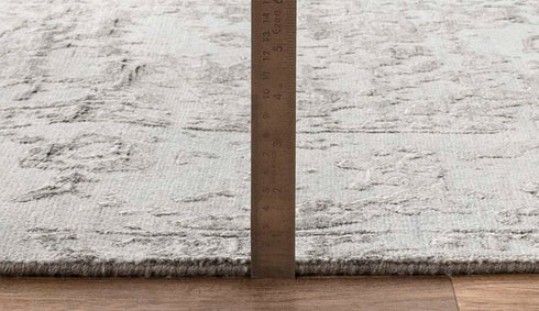 8x10 Rug Grey Charcoal Handmade Rug , Soft Wool & Silk Rug #2865