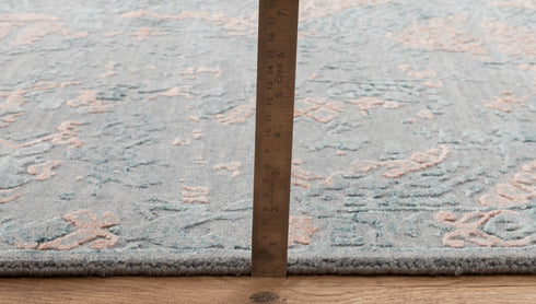 8x10 Area Rug Handmade Jewel Design Wool & Silk Grey #2931(242x300 Cms.)