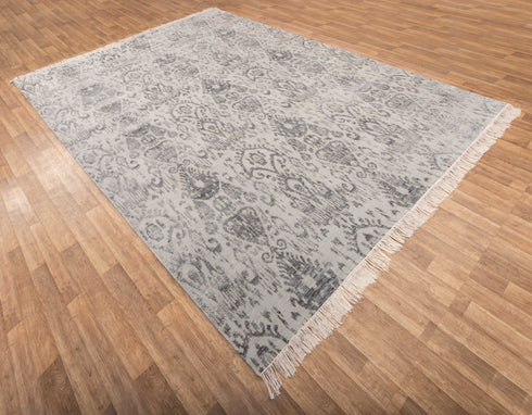 10x14 Grey/Charcoal  Modern Design Rug Indian Handknotted Rug #3369 (300x450 cm.) Free Shipping!!!