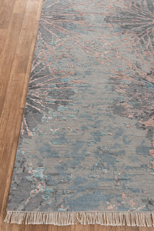 8X10 Modern Handknotted  Abstract Rug Wool & Silk Luxury Modern Handmade Rug #3679