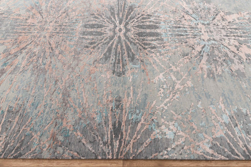 8X10 Modern Handknotted  Abstract Rug Wool & Silk Luxury Modern Handmade Rug #3679