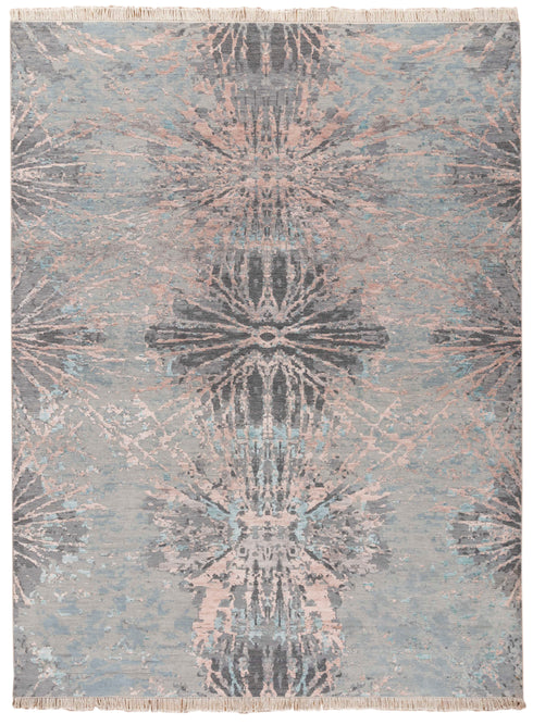 8X10 Modern Handknotted  Abstract Rug Wool & Silk Luxury Modern Handmade Rug #3679