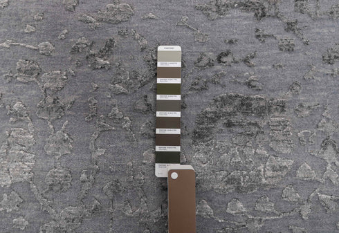 8X10 Modern Rug Grey Handmade Wool Silk Free Shipping Rug#3781