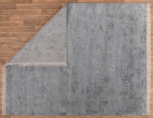 8X10 Modern Rug Grey Handmade Wool Silk Free Shipping Rug#3781