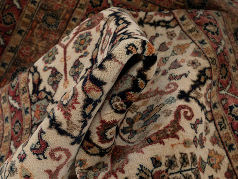 6x9 Ivory Cream High Quality Hand Knotted Wool Rug, Beige-Rust..#5557