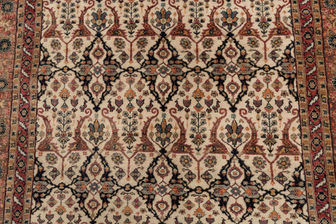 6x9 Ivory Cream High Quality Hand Knotted Wool Rug, Beige-Rust..#5557