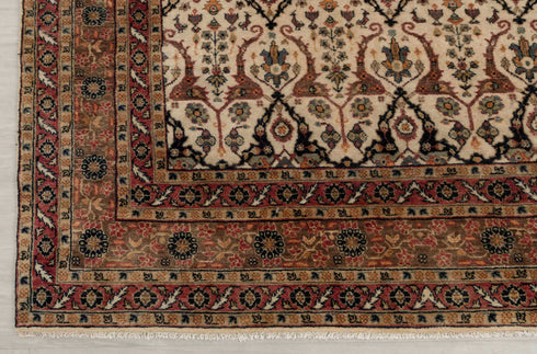 6x9 Ivory Cream High Quality Hand Knotted Wool Rug, Beige-Rust..#5557