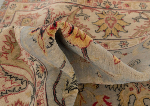 9x12 Grey Beige Retro Kerman Hand Knotted High Quality Wool Rug-7204