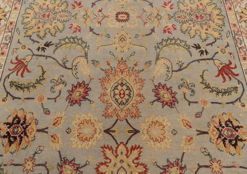 9x12 Grey Beige Retro Kerman Hand Knotted High Quality Wool Rug-7204