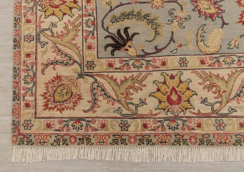 9x12 Grey Beige Retro Kerman Hand Knotted High Quality Wool Rug-7204