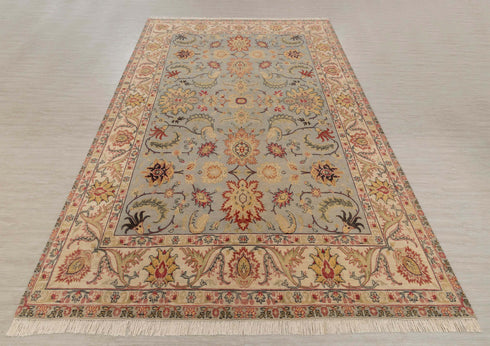 9x12 Grey Beige Retro Kerman Hand Knotted High Quality Wool Rug-7204