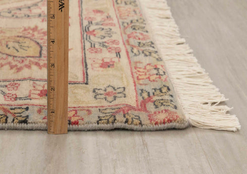 9x12 Grey Beige Retro Kerman Hand Knotted High Quality Wool Rug-7204