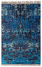 10x14 Large RugAbstract Blue Modern Handmade Abstract Wool Area Rug #8075(300x450 cms.)