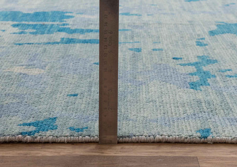 10x14 Area Rug Blue Modern Handmade Abstract Wool Area Rug #8049 (300x450 cms.)