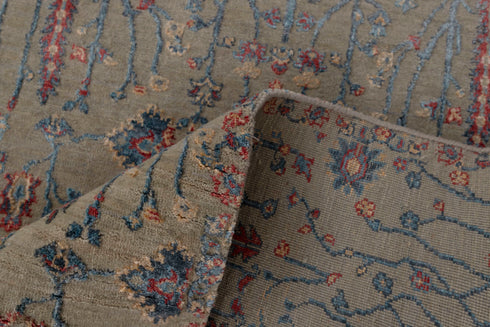 4x6 Rug Tree of Life Pine Garden Design Rug Modern Handmade Wool & Silk Rug, #597