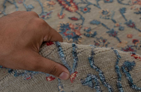 4x6 Rug Tree of Life Pine Garden Design Rug Modern Handmade Wool & Silk Rug, #597