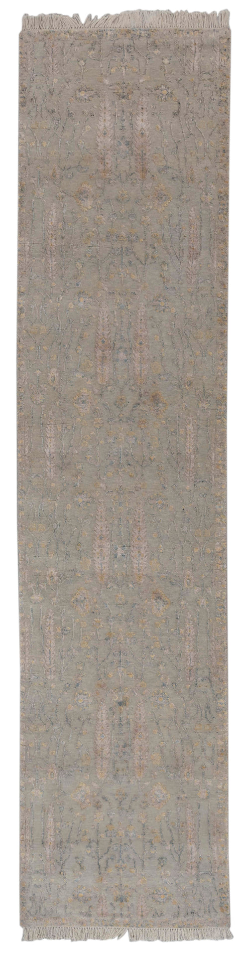 3x12 Ft. Tree of Life Garden Design Rug Transitional Rug Runner Rug, Contemporary Rug, Rug, Wool & Silk Rug #694-B