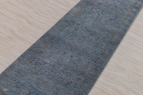 2.7x10 Ft. Transitional Rug Runner Rug, Contemporary Rug, Rug, Wool & Silk Rug #4903