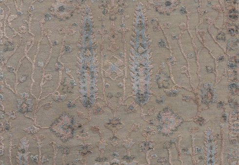 2.5x8 Ft. Tree of Life Transitional Rug Runner Rug, Contemporary Rug, Rug, Wool & Silk Rug #1108