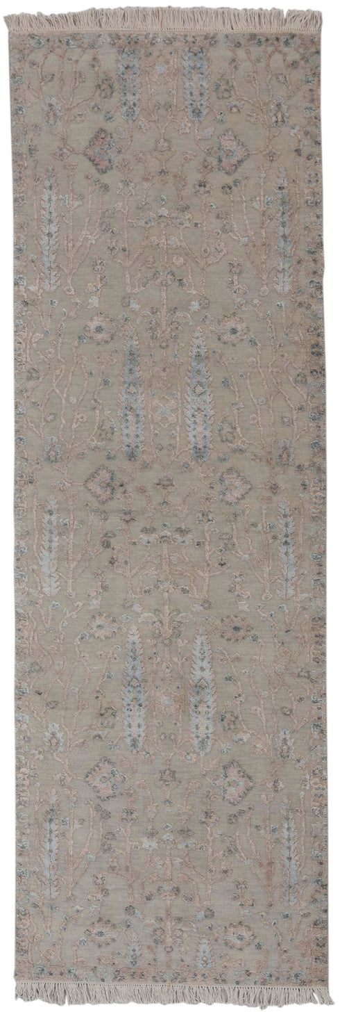 2.5x8 Ft. Tree of Life Transitional Rug Runner Rug, Contemporary Rug, Rug, Wool & Silk Rug #1108