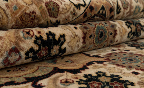 8x10 Beige Floral Design Rug High Quality Classic Hand Knotted Wool Rug #5566