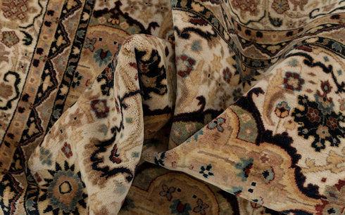 8x10 Beige Floral Design Rug High Quality Classic Hand Knotted Wool Rug #5566