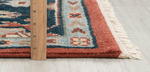 8x10 Mahal Red Navy Vintage Finish Design Rug Classic Design Hand Knotted High Quality Wool Rug #PS-5