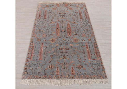 3x5 Rug Rug Modern Handmade Wool & Silk Rug, #5945(90x150 Cms.)