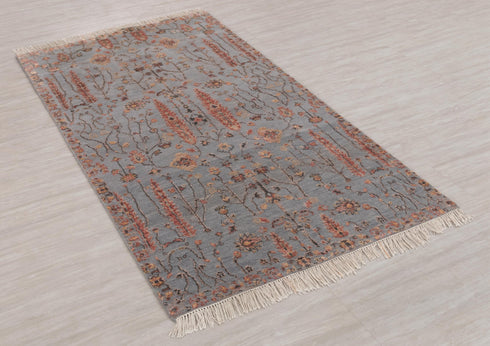 3x5 Rug Rug Modern Handmade Wool & Silk Rug, #5945(90x150 Cms.)