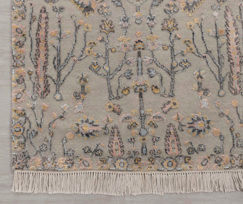 2.6x10 Ft. Tree of Life Transitional Rug Runner Rug, Contemporary Rug, Rug, Wool & Silk Rug #145-A,B