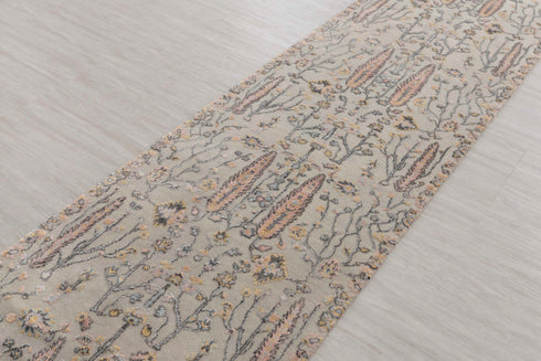 2.6x10 Ft. Tree of Life Transitional Rug Runner Rug, Contemporary Rug, Rug, Wool & Silk Rug #145-A,B