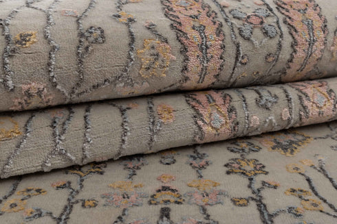 2.6x10 Ft. Tree of Life Transitional Rug Runner Rug, Contemporary Rug, Rug, Wool & Silk Rug #145-A,B