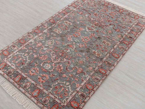3x5 Rug Rug Modern Handmade Wool & Silk Rug, #406-B(90x150 Cms.)