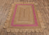 Scalloped Jute Rug, Pink Single Border Jute Scallop Boho Decor Handmade Rug, Customize in any Size & Shape.