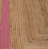 Scalloped Jute Rug, Pink Single Border Jute Scallop Boho Decor Handmade Rug, Customize in any Size & Shape.