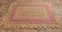 Scalloped Jute Rug, Pink Single Border Jute Scallop Boho Decor Handmade Rug, Customize in any Size & Shape.