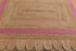 Scalloped Jute Rug, Pink Single Border Jute Scallop Boho Decor Handmade Rug, Customize in any Size & Shape.