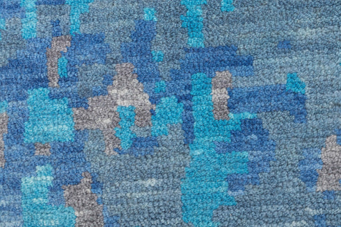 8x10 Blue Modern Abstract Rug Easily Washable Soft 100% WOOL Rug Free Shipping!!! 7997