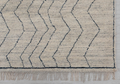 6x9 Ivory Blue Stripes Wool Rug Bohemian Moroccan Wool Rug !!!Free Shipping #487