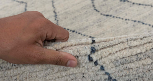 6x9 Ivory Blue Stripes Wool Rug Bohemian Moroccan Wool Rug !!!Free Shipping #487