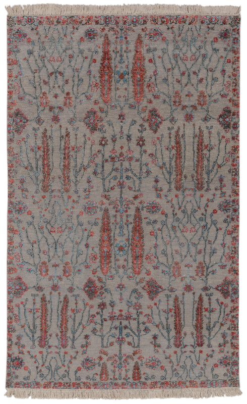 4x6 Rug Tree of Life Pine Garden Modern Handmade Wool & Silk Rug, #5651