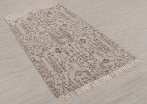 3x5 Rug Rug Modern Handmade Wool & Silk Rug, #7058(90x150 Cms.)